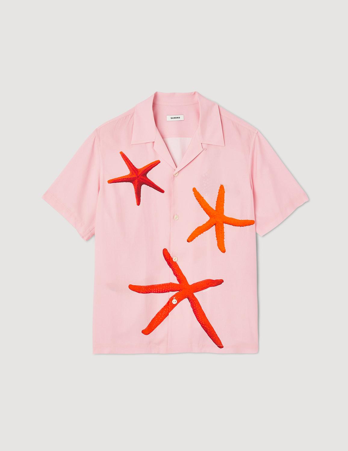 Pembe  Deniz Yıldızı Desenli Gömlek