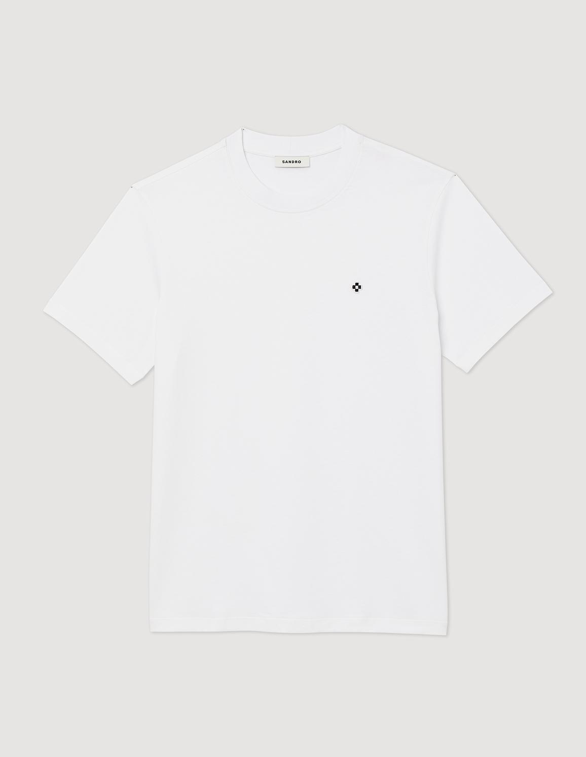 Kare İkonlu Beyaz T-shirt