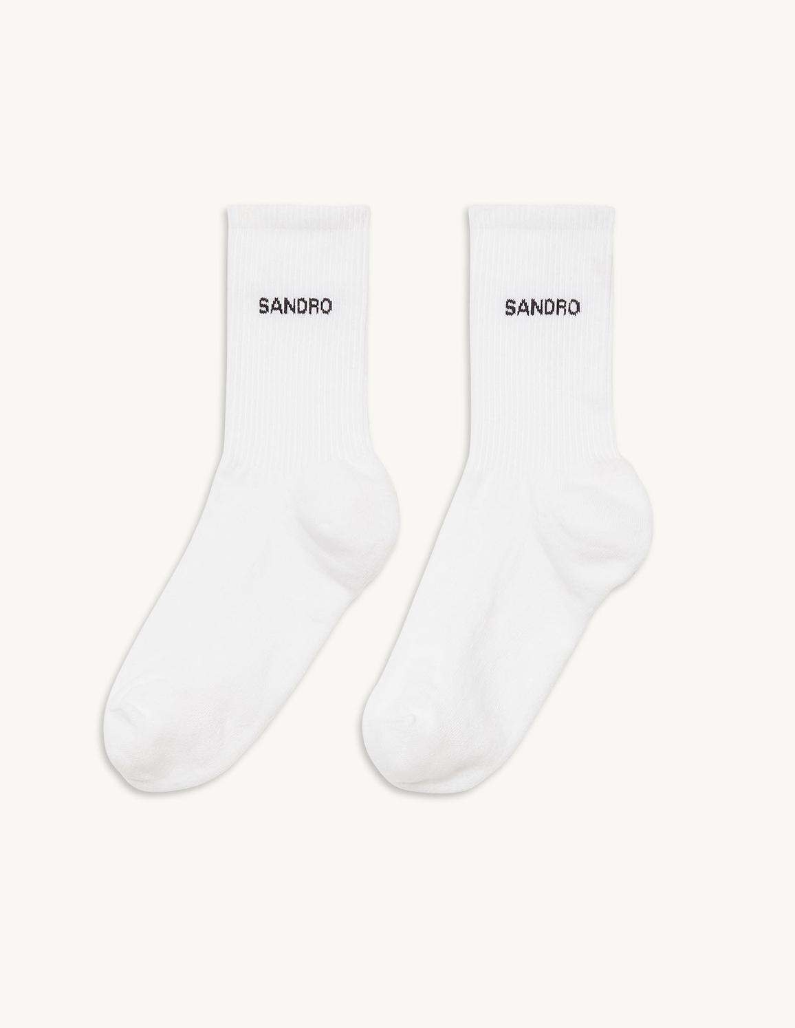 Logo Detaylı Beyaz Çorap