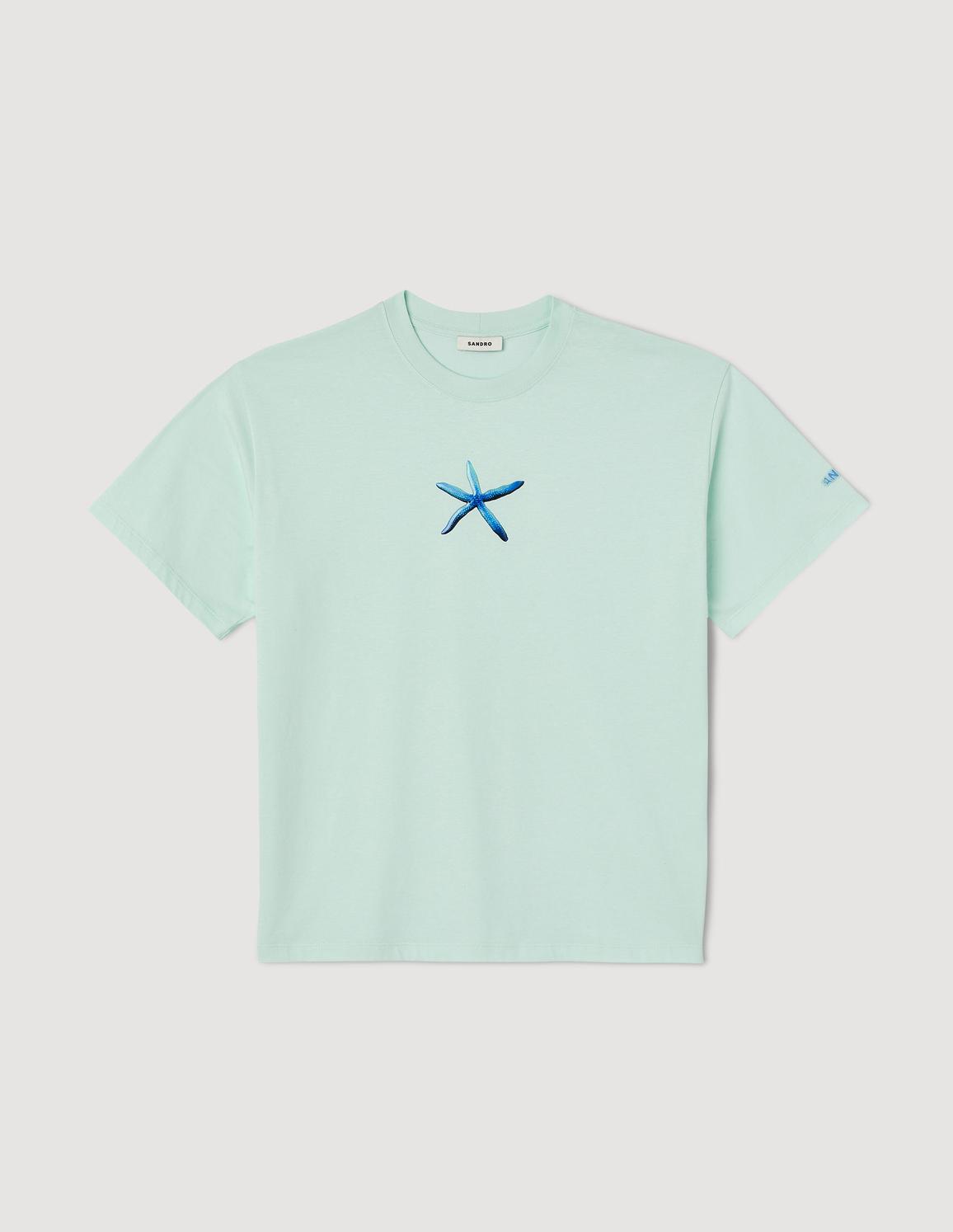 Deniz Yıldızı Desenli Mavi T-shirt