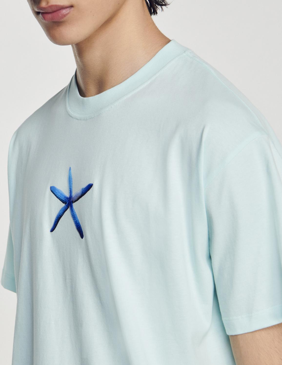 Deniz Yıldızı Desenli Mavi T-shirt