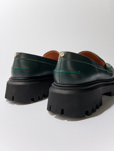 Yeşil Platform Topuklu Loafer