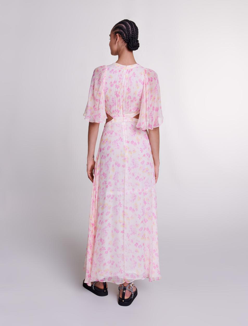  Floral Desenli Şifon Maxi Elbise