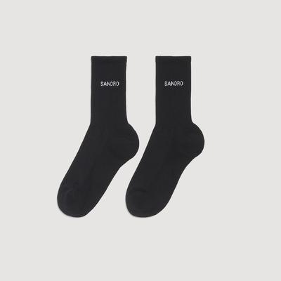 Logo Detaylı Siyah Çorap